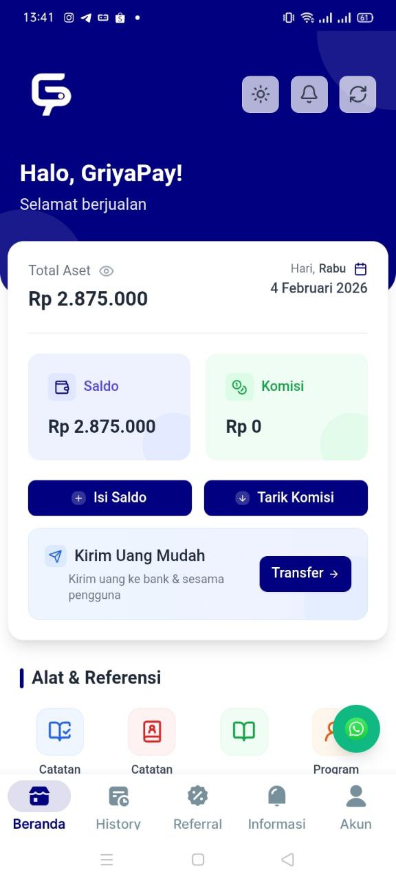 Tampilan Aplikasi Griyapay